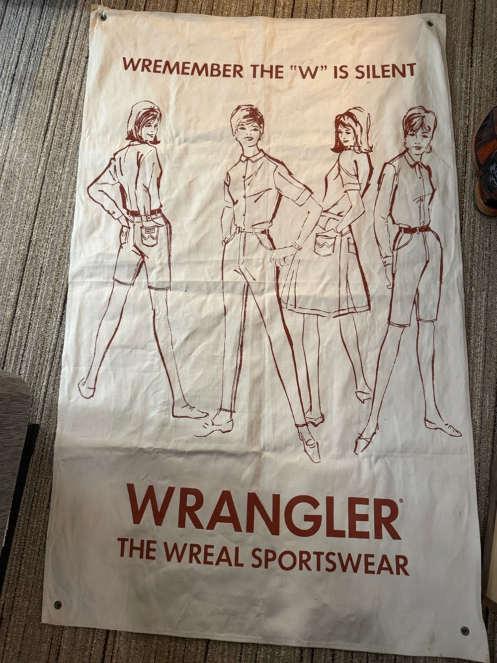 1950’s Wrangler Advertisement Canvas Banner Mid Century